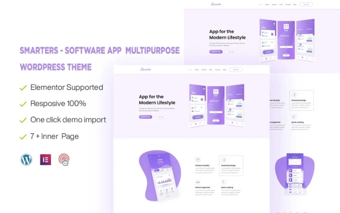 Smarters – Software 0r App Multipurpose & Responsive WP Theme 1.0.0