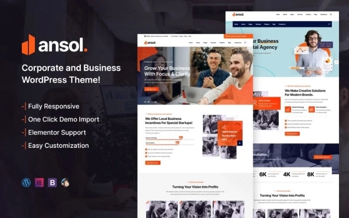 Ansol – Corporate and Business WordPress Theme 1.0.0