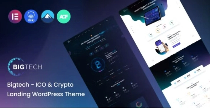 Bigtech – ICO & Crypto Landing WordPress Theme 1.1