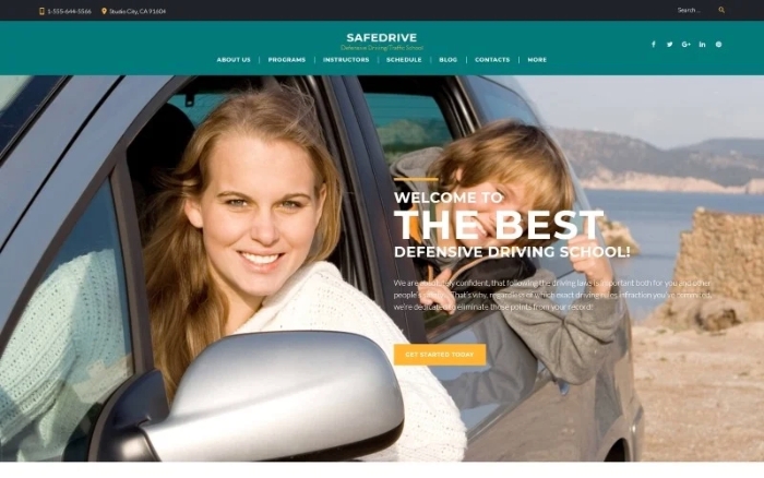SafeDrive โ Driving School Responsive WordPress Theme 1.0.0