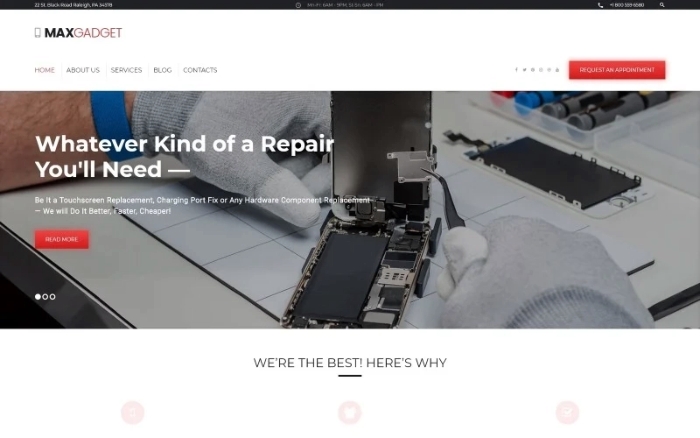 MaxGadget - Computer Maintenance & Electronics Repair WP Theme 1.0.0