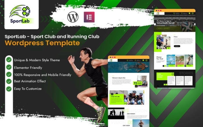 SportLab – Sport Club and Running Club WP Theme 1.0.0