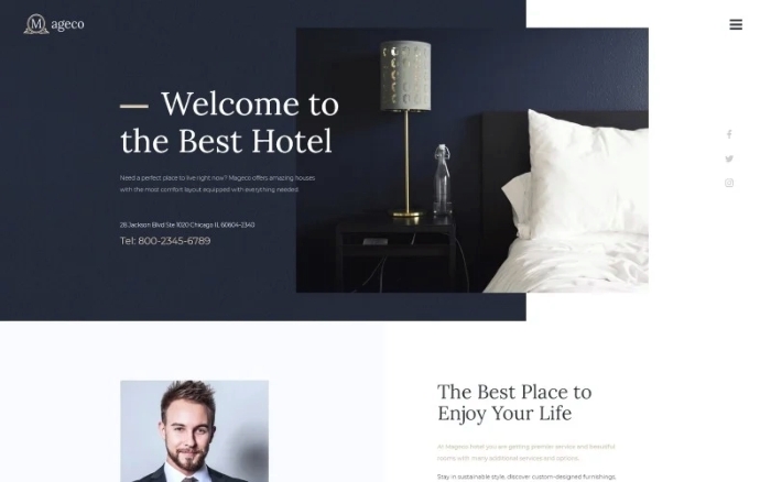 Mageco – Hotel Multipurpose Minimal WordPress Elementor Theme 1.0.0