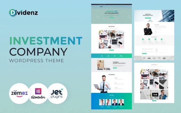Dividenz β Investment Company WordPress Elementor Theme 2.0.1