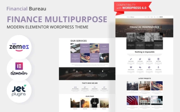 Financial Bureau – Finance Multipurpose Modern WordPress Elementor Theme 1.0.1