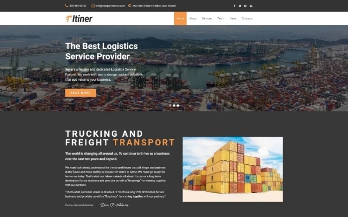 Itiner – Transportation Multipurpose Minimal WordPress Elementor Theme 1.0.0