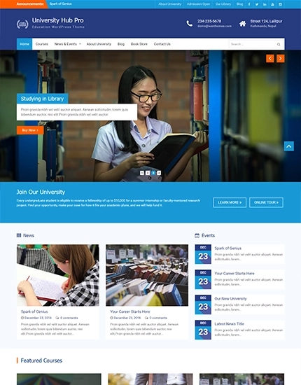 University Hub Pro Theme Palace 3.4.2