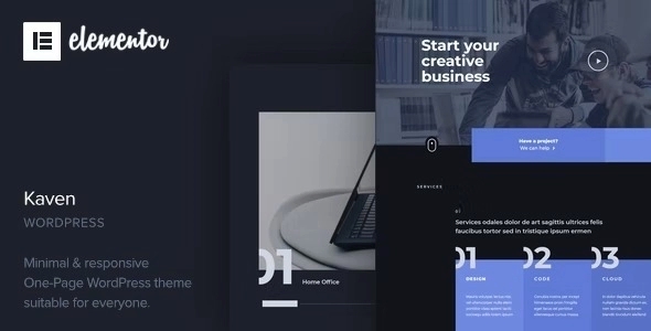 Kaven – Business One Page WordPress Theme 1.2