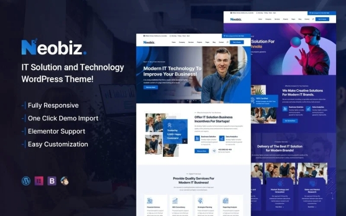 Neobiz – IT Solution and Technology WordPress Theme 1.0.0