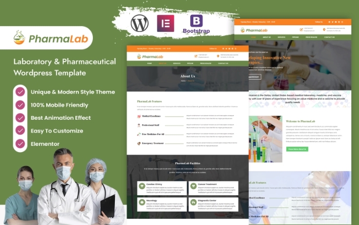 Pharmalab – Laboratory & Pharmaceutical WP Theme 1.0.0