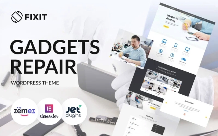 Fixit – Gadgets Repair Multipurpose Modern WordPress Elementor Theme 1.0.1