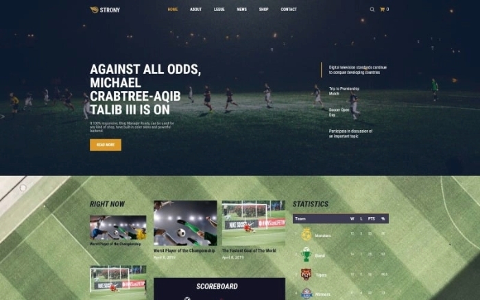 Strony – Sport Classic WordPress Elementor Theme 1.0.0