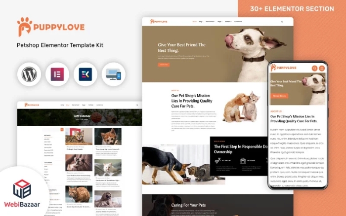 PuppyLove – Pet Services Multipurpose WP Elementor Theme 1.0