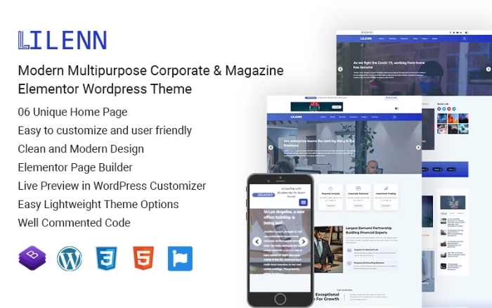 Lilenn-Modern Multipurpose Corporate & Magazine Elementor 1.0