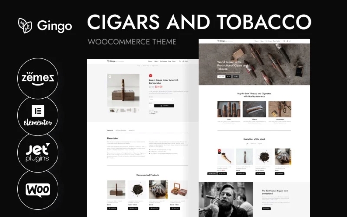 Gingo – Cigars and Tobacco WordPress Theme 1.0.1