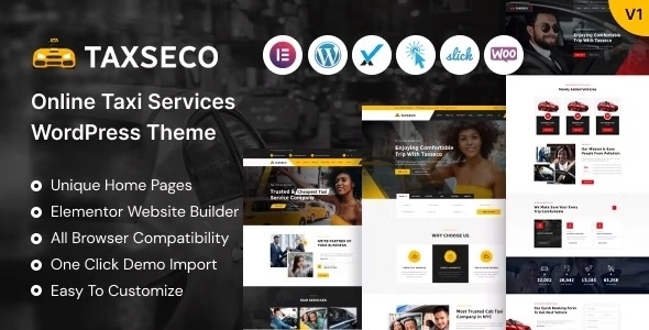 Taxseco - Online Taxi Service WordPress Theme - Business 1.0.0