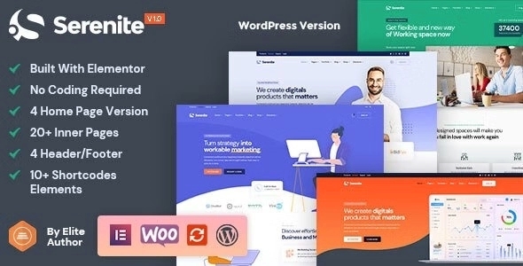 Serenite – Startup & SaaS WordPress Theme 1.0.1