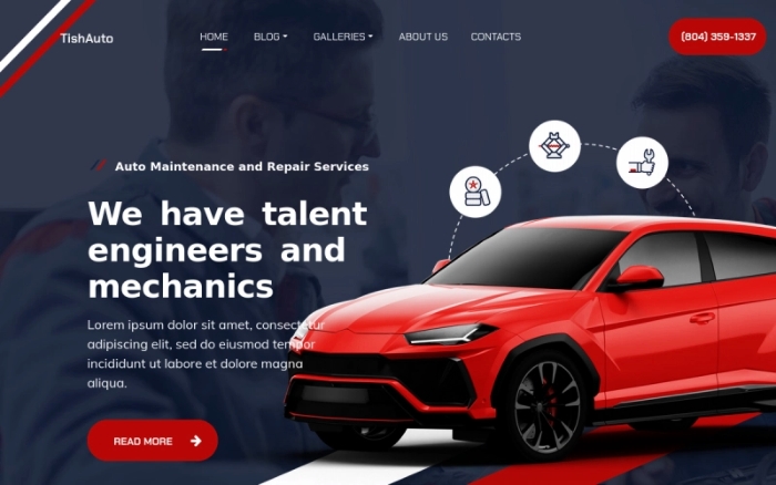 TishAuto – Car Maintenance WordPress Theme 1.0.0