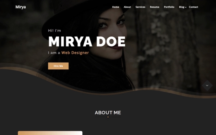 Mirya – Personal Portfolio WordPress Theme 1.0