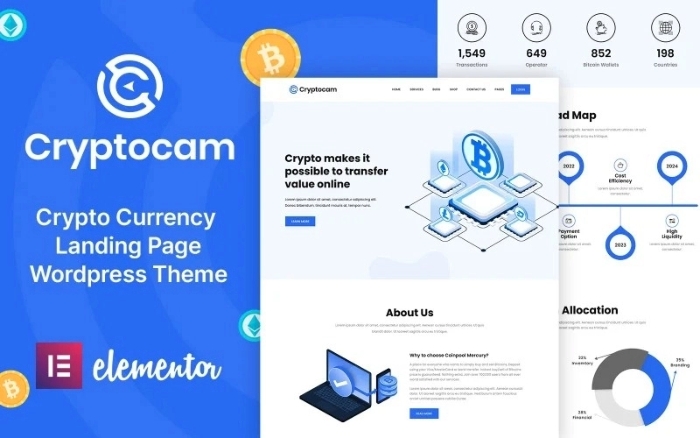 CryptoCam – Crypto Currency & Finance WordPress Theme 1.0.0