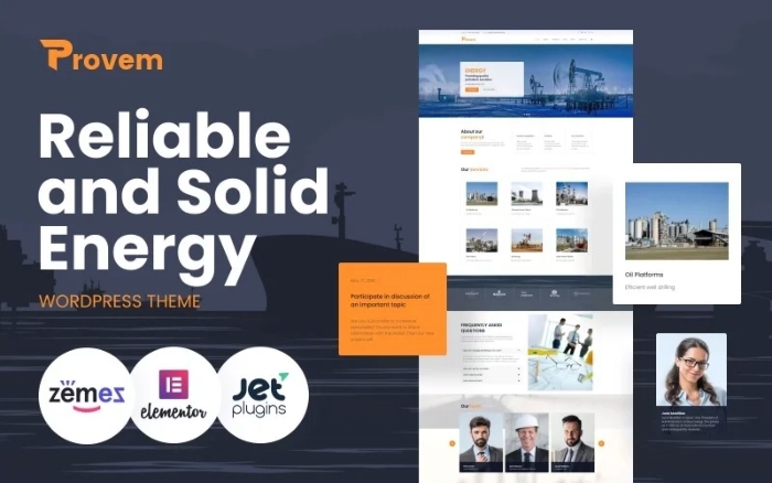 Provem – Reliable And Solid Energy WordPress Theme 1.0.1