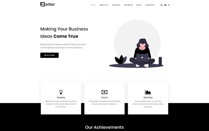 Zetter – Business Multipurpose Black&White WordPress Elementor Theme 1.0.0