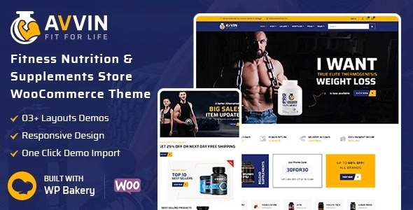 Avvin – Fitness Nutrition and Supplements Store WooCommerce Theme 1.4