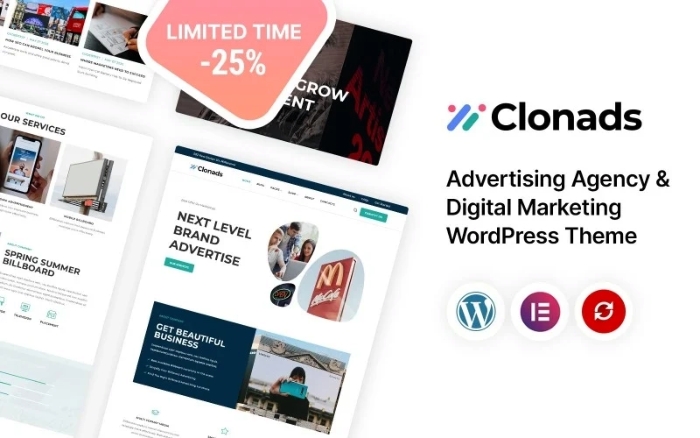 Clonads β Advertising Agency & Digital Marketing WP Theme 1.0.0