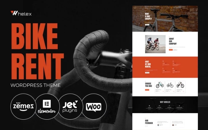Whelex – Bike Rent Multipurpose Modern WordPress Elementor Theme 1.0.1