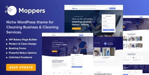 Moppers – Cleaning Company and Services WP Theme 2.1.5