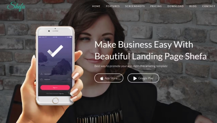 Shefa – One Page App WordPress Theme 1.5