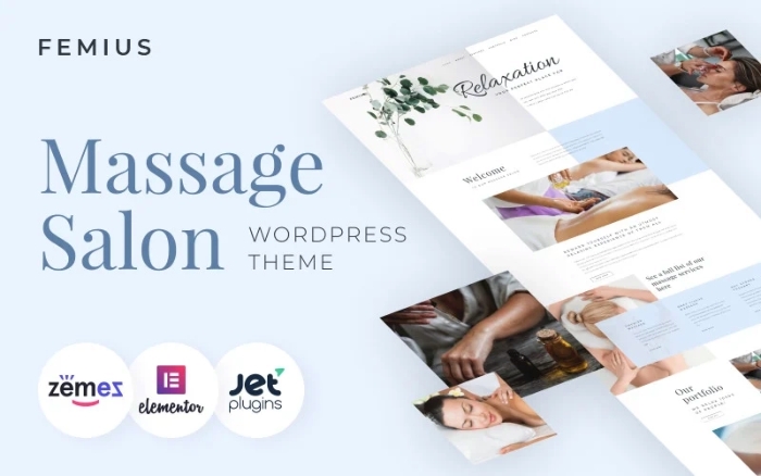 Femius – Massage Salon Ready-to-Use Minimal WordPress Elementor Theme 1.0.0