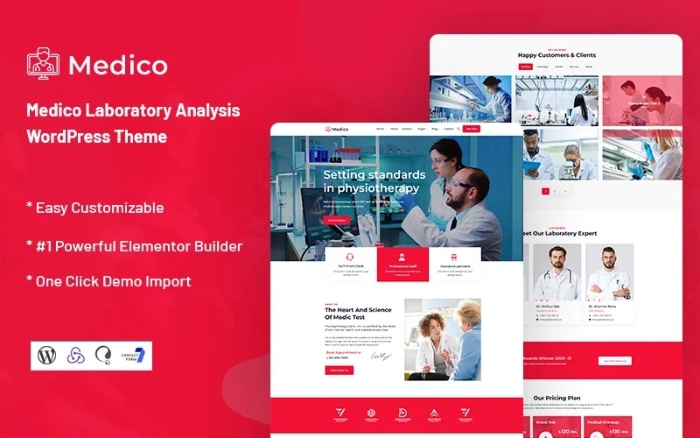 Medico β Laboratory Analysis WordPress Theme 1.0.1