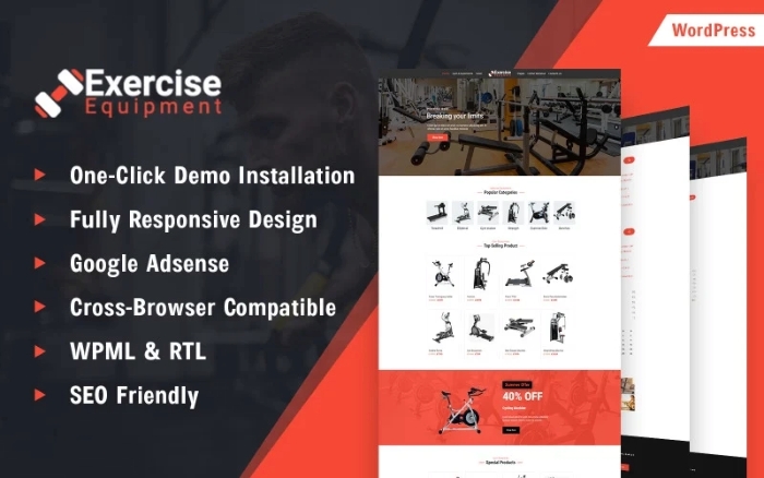 Fitness and Exercise Equipment Store WP Theme 1.0.0