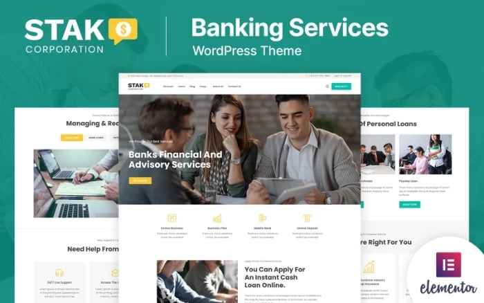 Stak - Banking Loan Business and Finance WP Theme 1.0.0