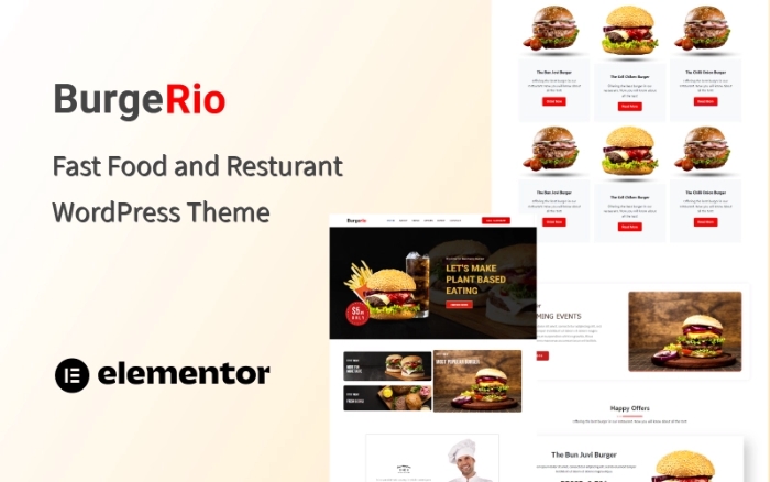 Burger – Fast Food and Restaurant One Page WP Theme 1.0.0