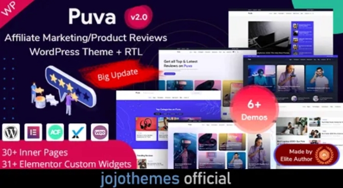 Puva – Online Blogging & Affiliate Product Reviews WP Theme 2.3