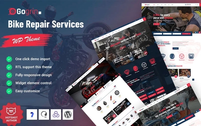 Gogrin – Bike Repair Service WordPress Theme 1.0.0