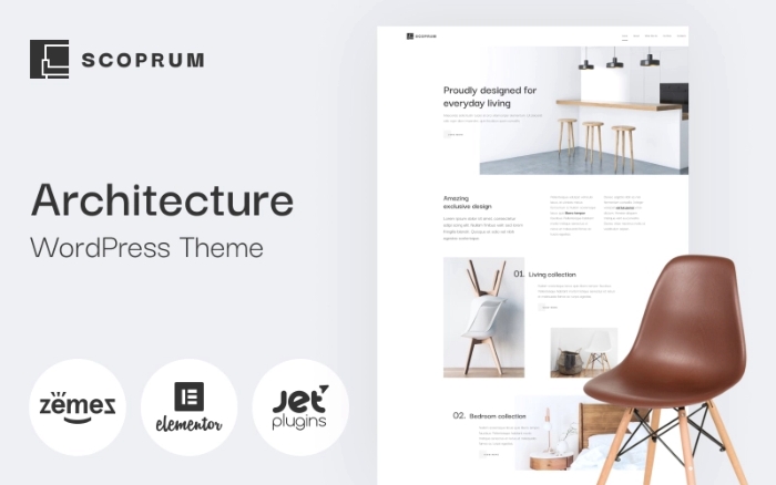 Scoprum – Furniture design for classy studios WP Theme 1.0.0