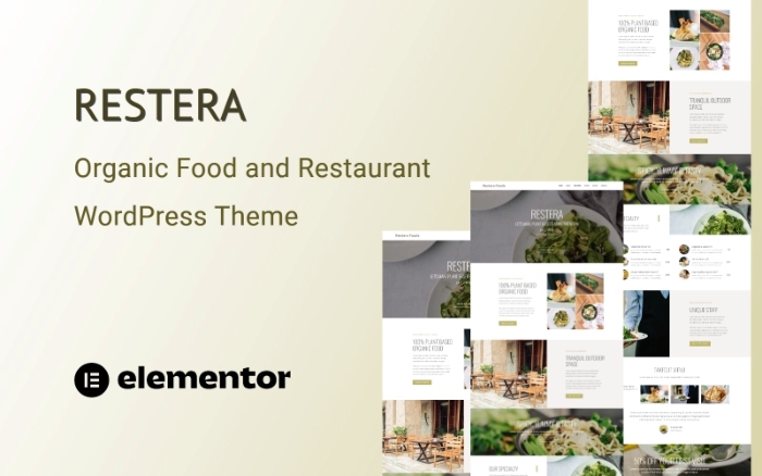 Restera – Organic Food and Restaurant One Page WP Theme 1.0.0