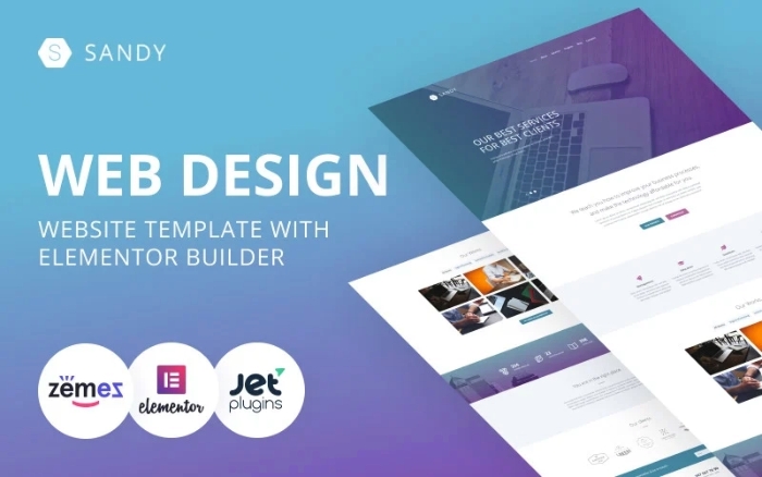 Sandy – Web Design Website Template with Elementor 1.0.1