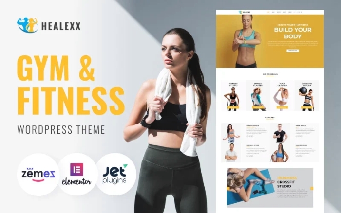 Healexx – Gym Multipurpose Modern WordPress Elementor Theme 1.0.1