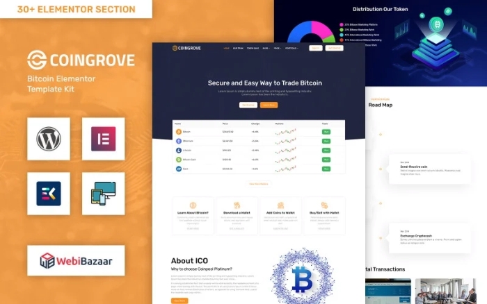 Coingrove – Bitcoin & Cryptocurrency Elementor WP Theme 1.0
