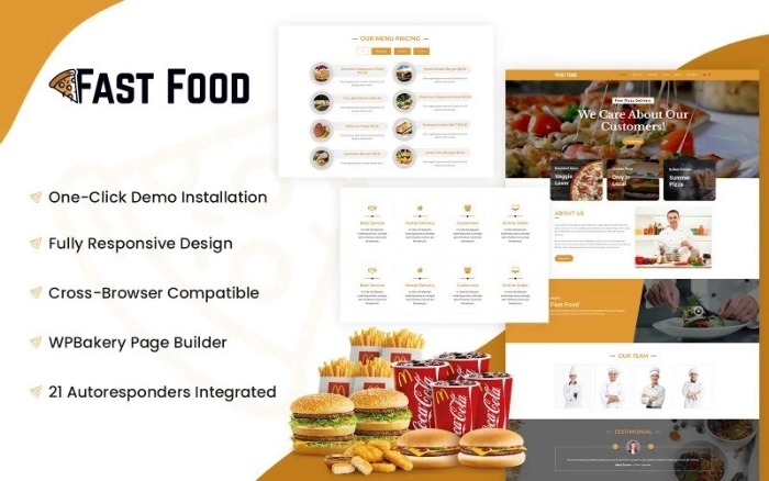 Fast Food – Food Restaurant Website WP Theme 1.0.0
