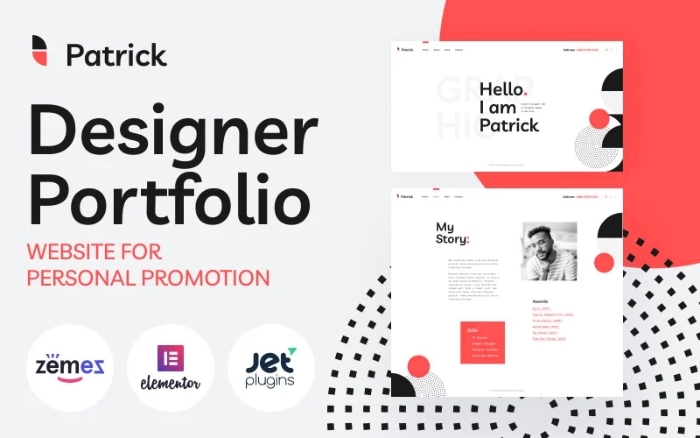 Patrick – Designer Portfolio Website for Personal Promotion 1.0.0