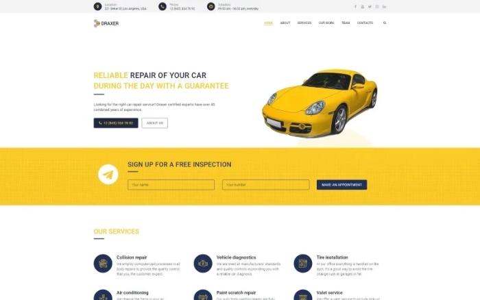Draxer – Car Repair Multipurpose Minimal WP Theme 1.0.0