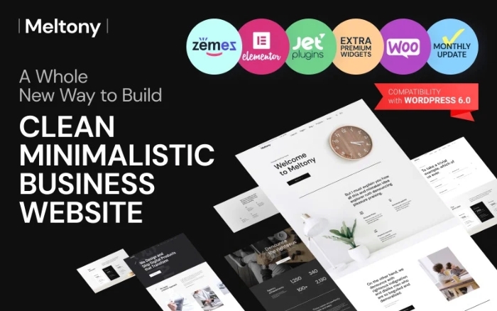 Meltony – Minimalist for Any Businesses WP Theme 1.0.1