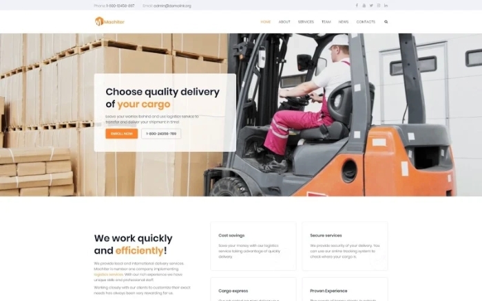 Machiter – Logistics Multipurpose Classic WP Theme 1.0.0