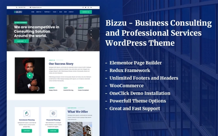Bizzu – Business Consulting and Professional Services WP Theme 1.0.5