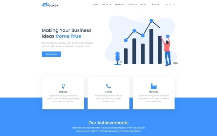 Peakex – Finance Multipurpose Infographic WordPress Elementor 1.0.0